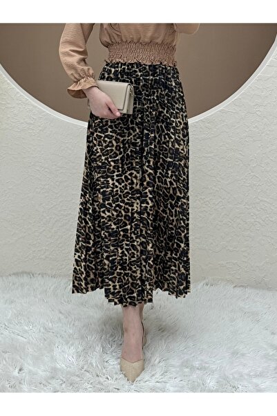 Modamorfo Digitálně potištěná plisovaná sukně - Leopard