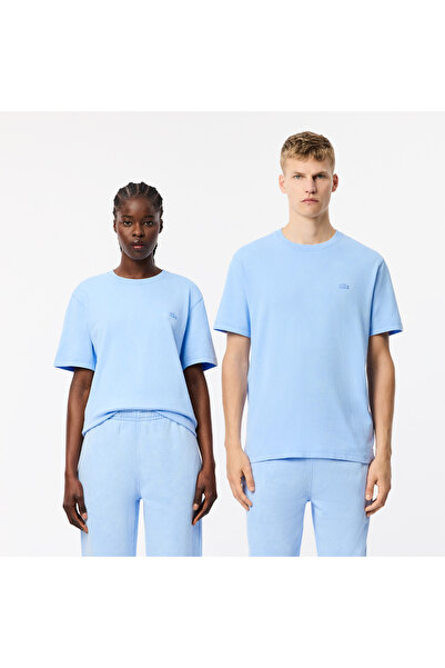 Lacoste Unisex Classic Fit Bisiklet Yaka Açık Mavi T-Shirt