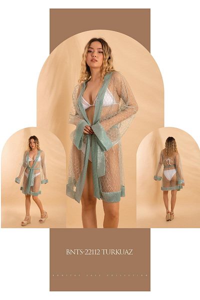 Bonitas Beachwear Bonitas Short Kimono 22112 - Mint