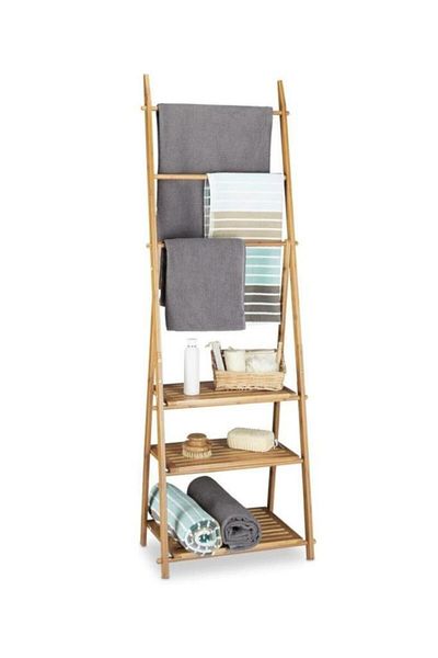 Digithome Organizer Bathroom Organizer - Bamboo Towel Rack DB-0006