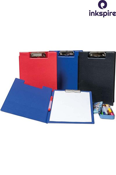 inkspire A4 Pvc Clamshell Secretary - 1 قطعة حامل مستندات، مشبك علوي لملف مذكرة الوسادة، مكتب مكتب