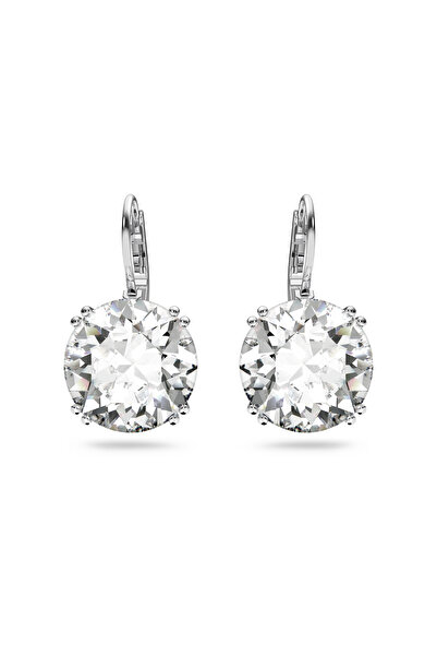 Swarovski Millenia damla küpeler, Yuvarlak kesim, Beyaz, Rodyum kaplama