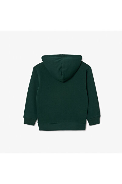 Lacoste Erkek Çocuk Kapüşonlu Baskılı Yeşil Sweatshirt