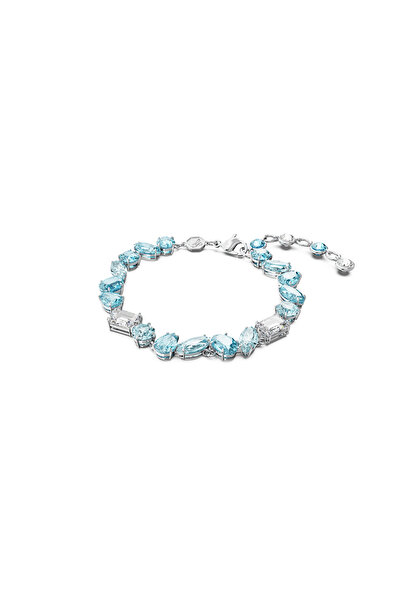 Swarovski Gema Bileklik, Karışık kesimler, Mavi, Rodyum kaplama
