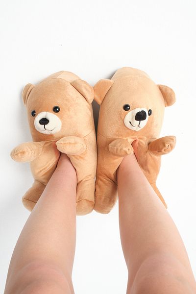 YEDD Women's Slippers with Teddy Bear Figure New Season Waterproof Sole