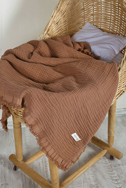 Müslingo 90X120 cm Muslin Blanket - 4 Layer, Tasseled Ze4 Layer