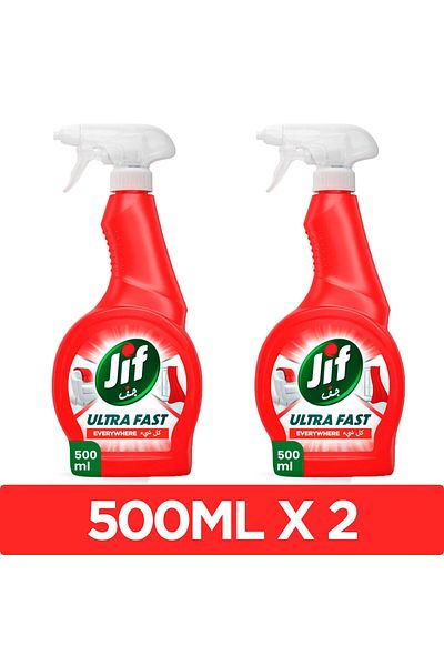 Jif Ultra Fast Cleaner Spray, Everywhere, 100% Stain Removal On Fabrics, 500ml X2