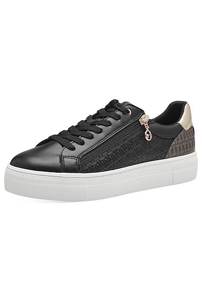 Tamaris Damen Low Sneaker Low Top 1-23313-41 Schwarz 048 Black/Gold Textil/Synthetik