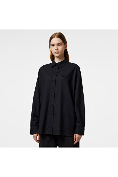 Lacoste Kadın Loose Fit Siyah Gömlek