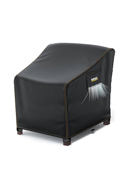 Genel Markalar Tek Kişilik Bahçe Koltuk Örtüsü, Su Geçirmez Açık Hava Bahçe Mobilya Kılıfı 80-95-90cm - Siyah