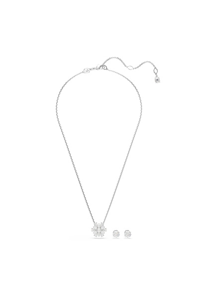 Swarovski Idyllia Set, Karışık kesimler, Kar tanesi, Beyaz, Rodyum kaplama