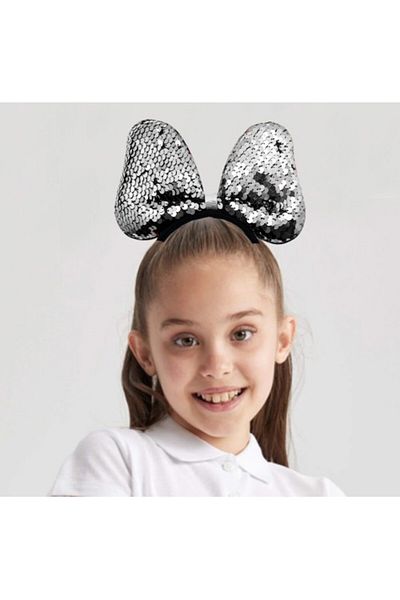 Home Pink Silver Sequin Bow - Color Changing Party Crown