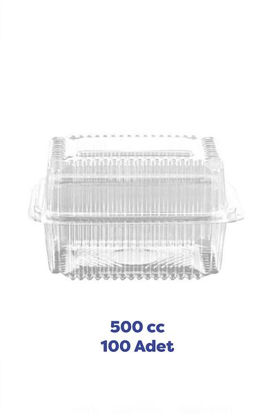 TiriStore Tiri Store 500 Cc Cheese Container with Lid High Lid Leak Proof Plastic Container 100 Pcs Clear