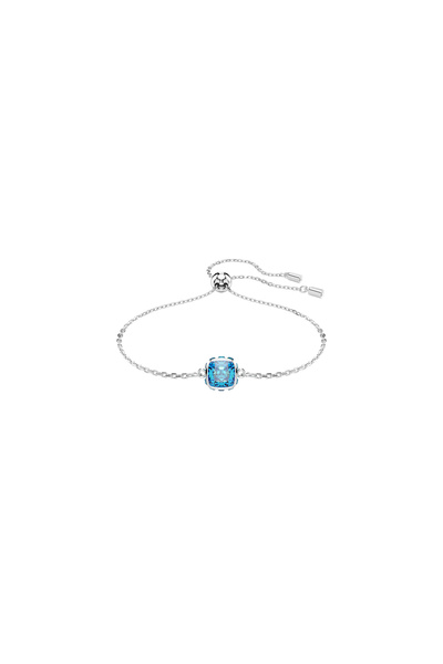 Swarovski Birthstone Bileklik, Kare kesim, Aralık, Mavi, Rodyum kaplama