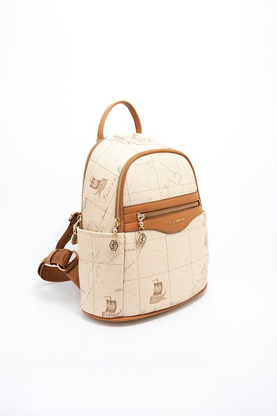 Silver Polo Ασημί & Polo Dark Beige - A.Taba SP1161 Γυναικείο σακίδιο πλάτης