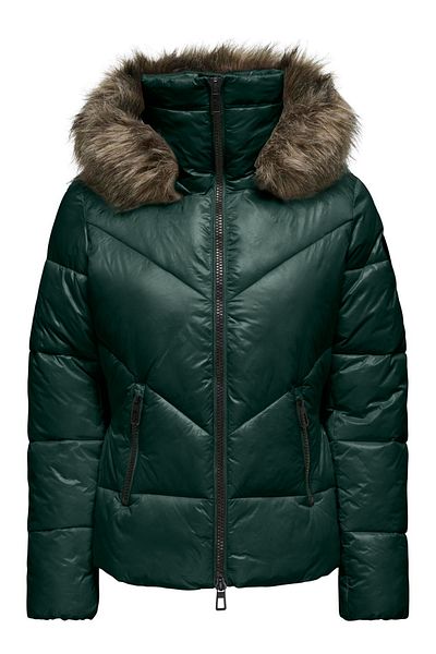 ONLY Onlfever Regular Fit - Furry Hooded down Jacket Coat 15322003