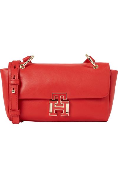 Tommy Hilfiger Leather Push Lock Flap Crossover Bag