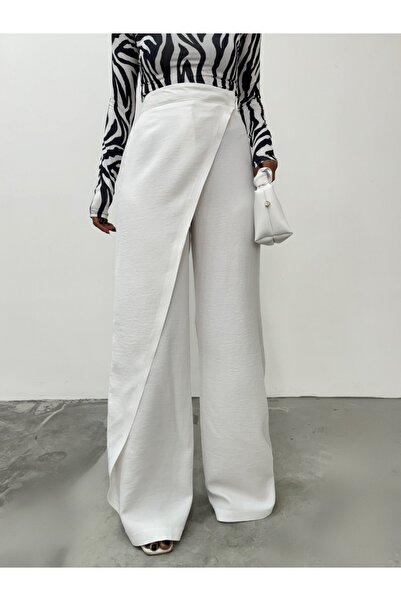 Modamorfo Bílé plátěné kalhoty - boční vrstva