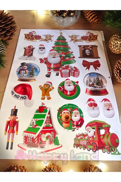 Happyland Christmas Sticker Glass Wall Decor Table Ornament Christmas Sticking Decorative Sticker Set