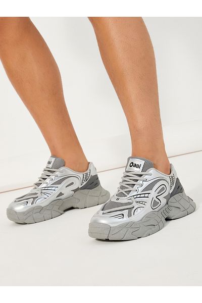 Styli Textured Pattern Lace Up Sneakers