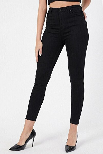 mooishan Ψηλόμεσο Skinny Long Slim Fit Κομμένο Λύκρα Ευέλικτο Τζιν παντελόνι ...