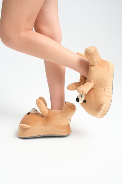 YEDD Women's Slippers with Teddy Bear Figure New Season Waterproof Sole
