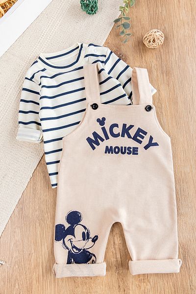 Babymod Figured 2-Piece Baby Boy Jumpsuit Salopet Set