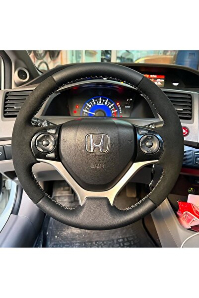 imza direksiyon kılıfı Honda Civic FB7 Araca Özel Direksiyon Kılıfı (ALCANTRA...