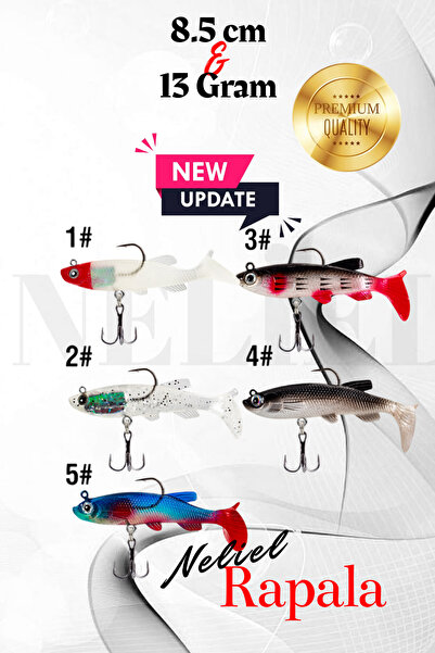 NELİEL 1 Adet 8.5cm 13gr Yumuşak Silikon Sırtlı Çift Iğneli, Silikon SAHTE Balık, T Kuyruk, Wobbler T-tail