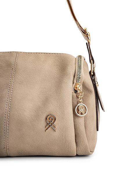 minebag Geantă Crossbody din piele artificială Polya Mink pentru femei