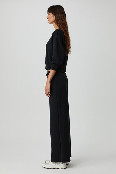 GRIMELANGE Kıerstan Kadın Scuba Kumaşlı Aşırı Yumuşak Oversize Siyah Eşofman Takımı