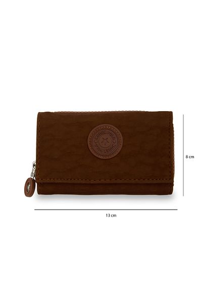 PiyasaSepeti 2 Compartment Zippered Clinker Fabric Wallet Bag Card Holder