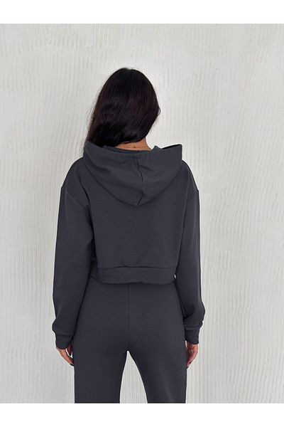 Gugus Women's Bottom Top Suit Fleece Thermal Wide Leg Short Zipper Suit