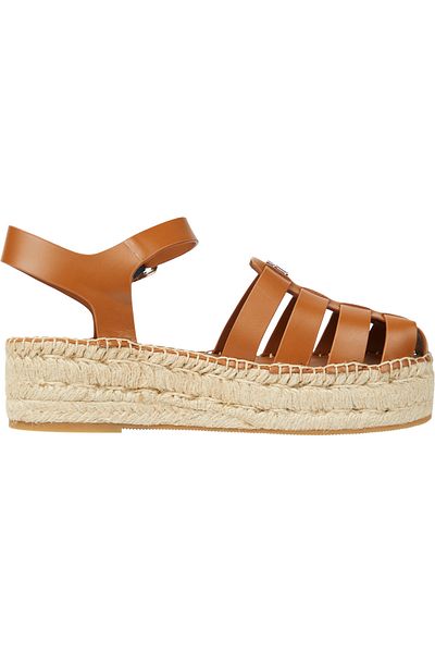 Tommy Hilfiger Deri Balıkçı Flatform Espadril Sandaletler