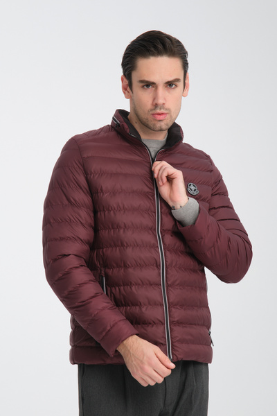 Frappoli Ανδρικό πουπουλένιο παλτό με όρθιο γιακά χειμερινό χωρίς κουκούλα