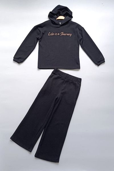 CİCHLİD Set pantaloni largi cu glugă pentru fete
