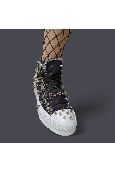 LİASSHOES Studded Metal Gothic Model Design Sneakers Sneakers