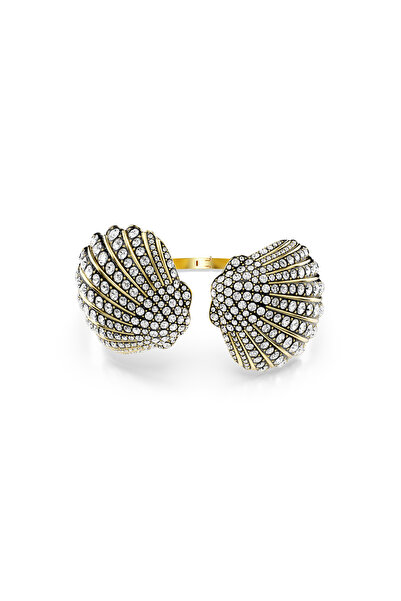 Swarovski Idyllia Bileklik, Deniz Kabuğu, Beyaz, Altın rengi kaplama