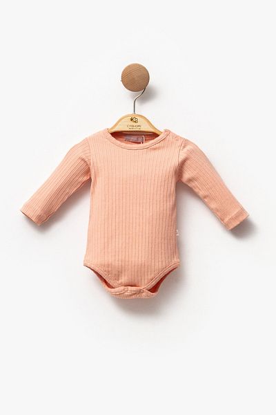 Cassiope Corded Long Sleeve Cotton Snap Baby Girl Bodysuit