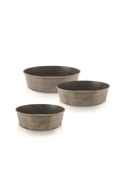 NEOFLAM ,Midas,Round Ovenware Set of 3pcs,non stick cast Aluminum,(Round 24,26,28 CM),Warm Marble
