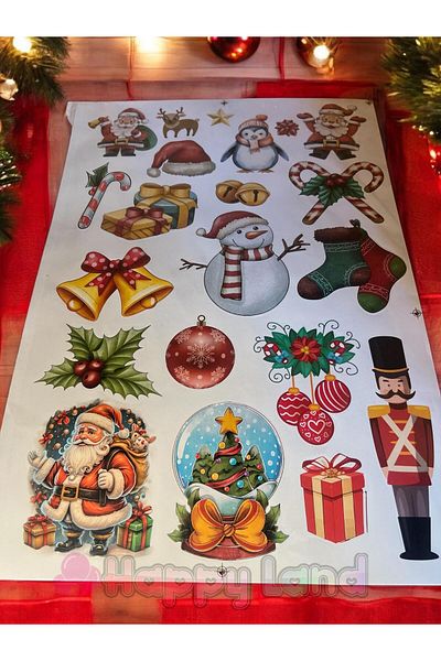 Happyland Christmas Sticker Glass Wall Decor Table Ornament Christmas Sticking Decorative Sticker Set
