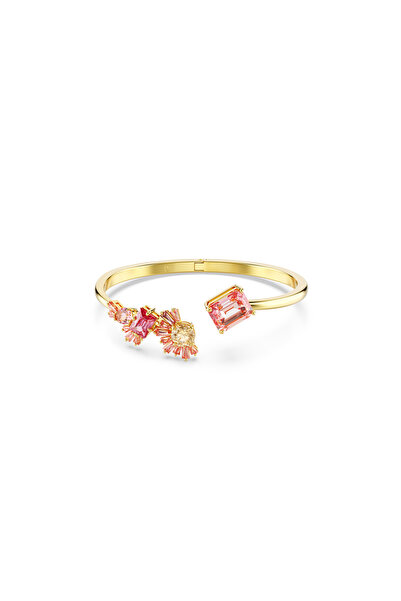 Swarovski Gema Bileklik, Karışık kesimler, Pembe, Altın rengi kaplama