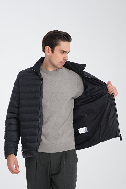 Frappoli Чоловічий надувний зимовий пуховик з високим коміром без капюшона