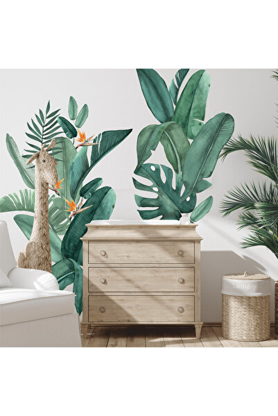 WALLHUMAN Стикери за стена за детска стая „Тропически листа“