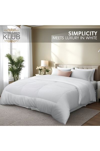 Hotel Linen Klub لحاف بديل من ريش مفرد، نسيج قطني 100%، حشوة ناعمة، بارد وجيد التهوية، 135 × 200 سم
