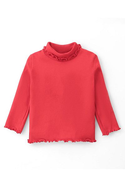 Babyhug Babyhug Cotton Knit Full Sleeves Solid Colour Skivi T-Shirt - Red