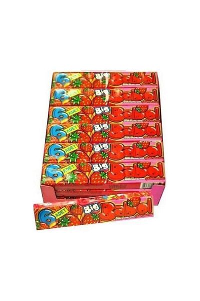 Big Babol Sugar Bubble Gum Strawberry Flavored 18 Pieces X 27 g