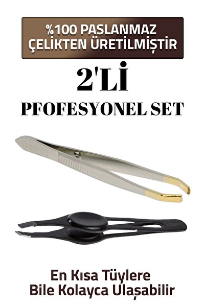 Aytan Home Profesyonel Cımbız Seti, (2 Adet) (tüy Kıl Alma Kaş Bıyık Ağda Yüz Cilt Epilasyon Cımbızı)