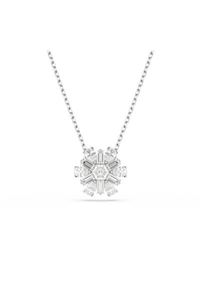 Swarovski Idyllia Set, Karışık Kesimler, Kar Tanesi, Beyaz, Rodyum Kaplama