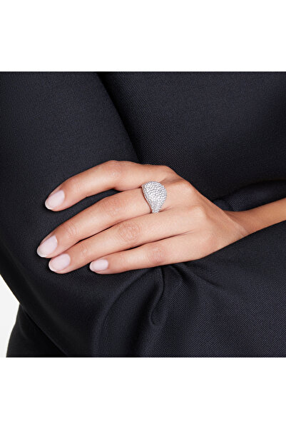 Swarovski Sublima Kokteyl Yüzüğü, Beyaz, Rodyum kaplama